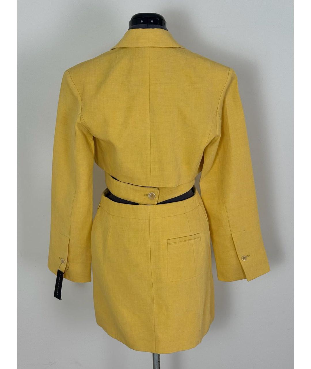 JACQUEMUS Горчичное льняное повседневное платье, фото 2