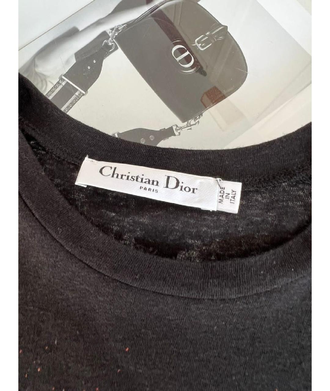 CHRISTIAN DIOR Черная хлопковая футболка, фото 7