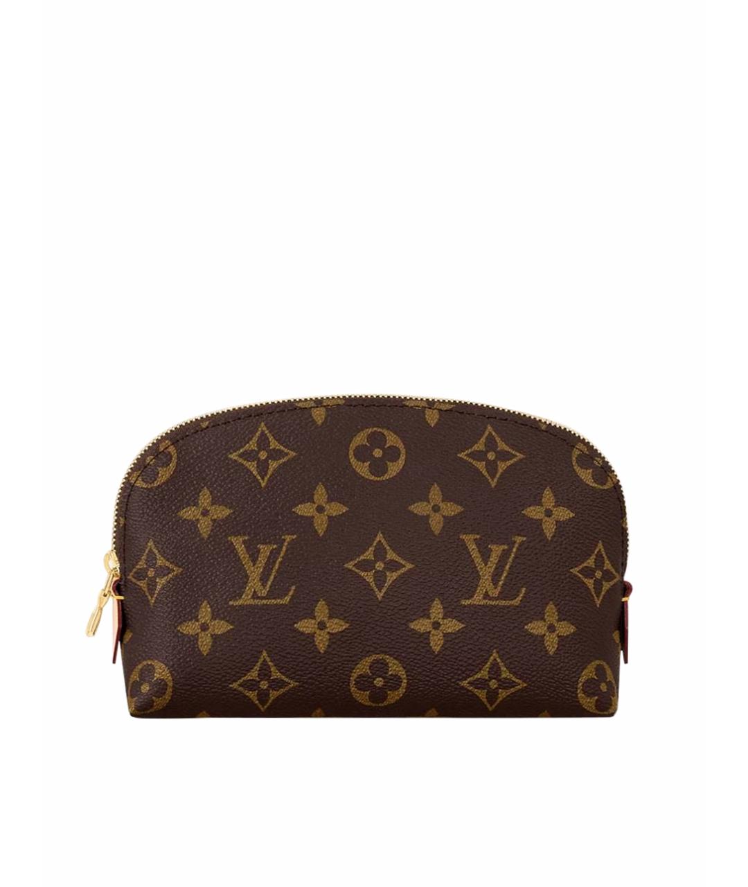 LOUIS VUITTON Коричневая кожаная косметичка, фото 1