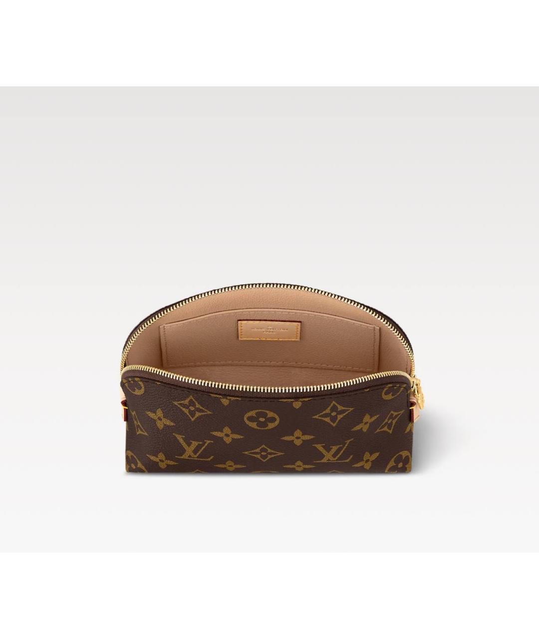 LOUIS VUITTON Коричневая кожаная косметичка, фото 2