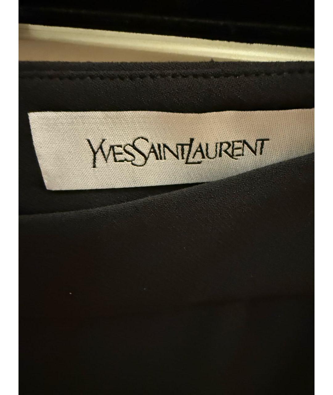 SAINT LAURENT Черные шерстяные брюки узкие, фото 3