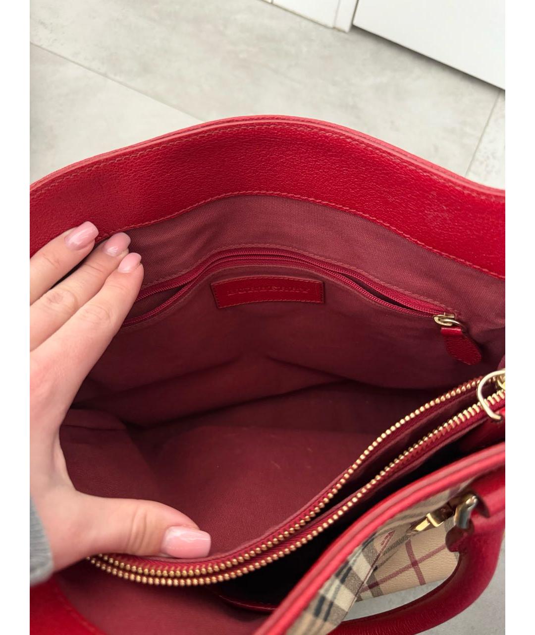 BURBERRY Бордовая сумка тоут, фото 8