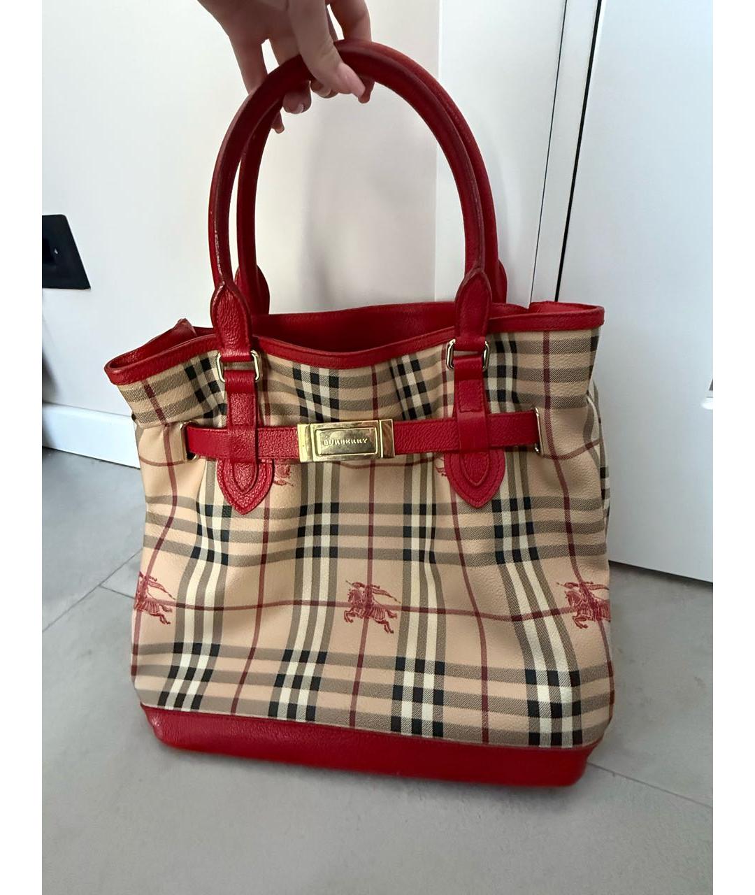 BURBERRY Бордовая сумка тоут, фото 2