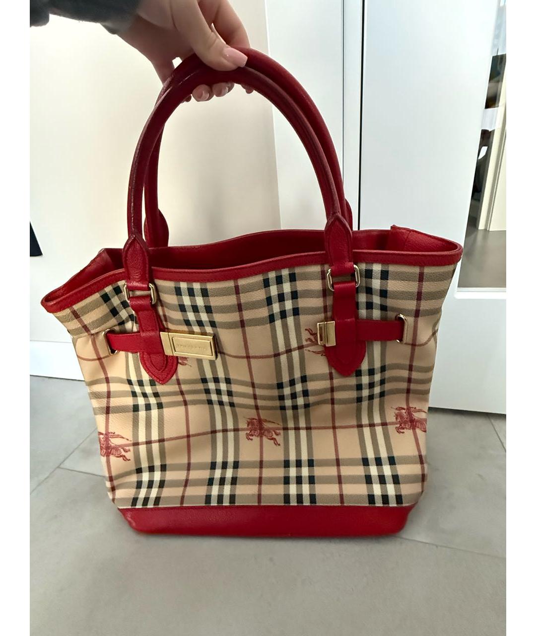 BURBERRY Бордовая сумка тоут, фото 3