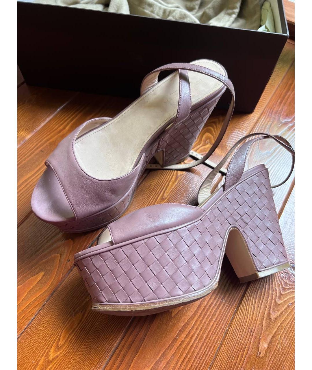 BOTTEGA VENETA Розовые босоножки, фото 7