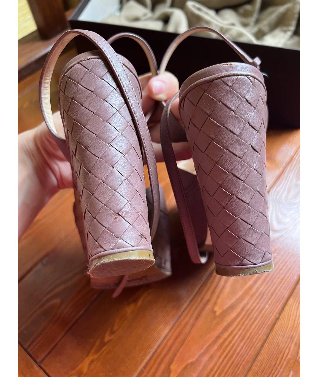 BOTTEGA VENETA Розовые босоножки, фото 4
