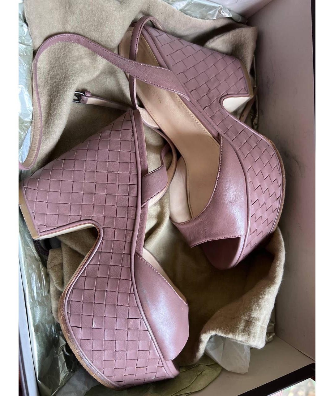 BOTTEGA VENETA Розовые босоножки, фото 5