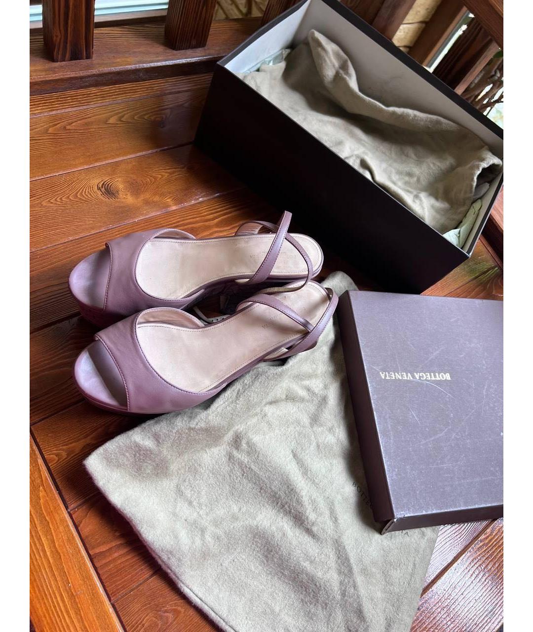 BOTTEGA VENETA Розовые босоножки, фото 6