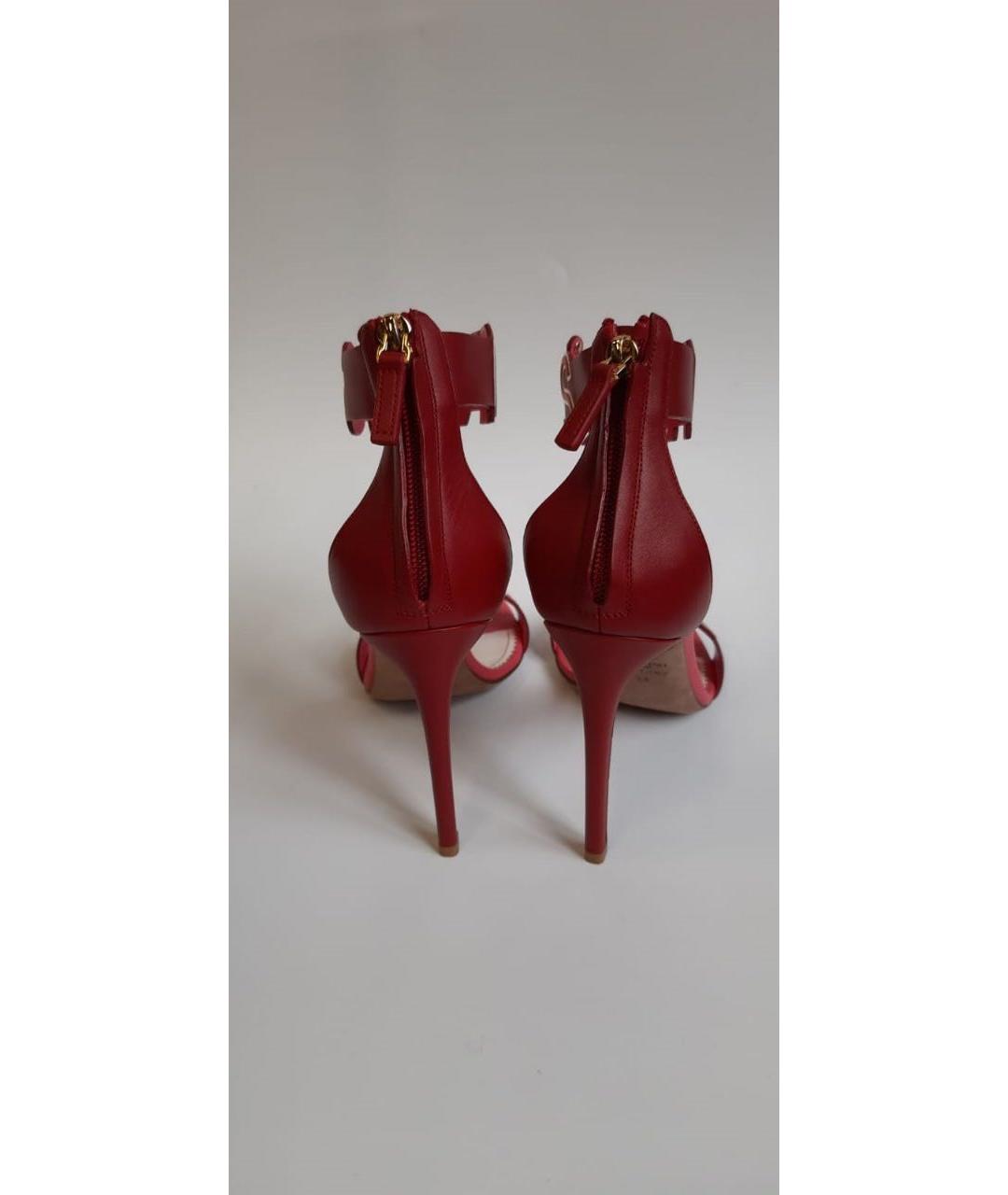 VALENTINO Коралловые кожаные босоножки, фото 5