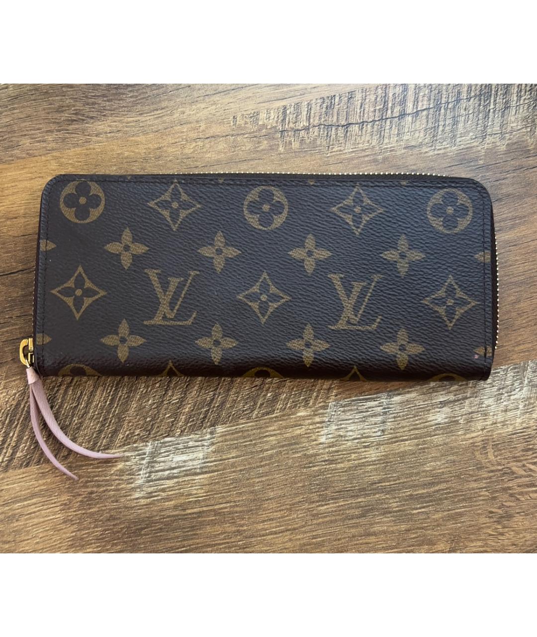 LOUIS VUITTON Коричневый кожаный кошелек, фото 3