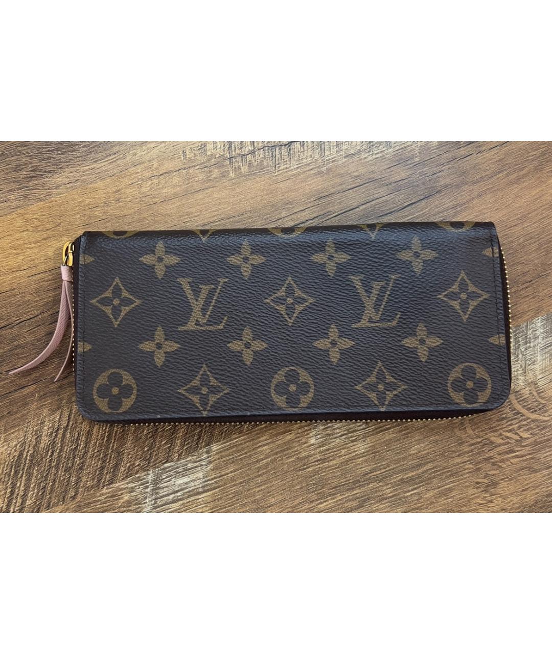 LOUIS VUITTON Коричневый кожаный кошелек, фото 9