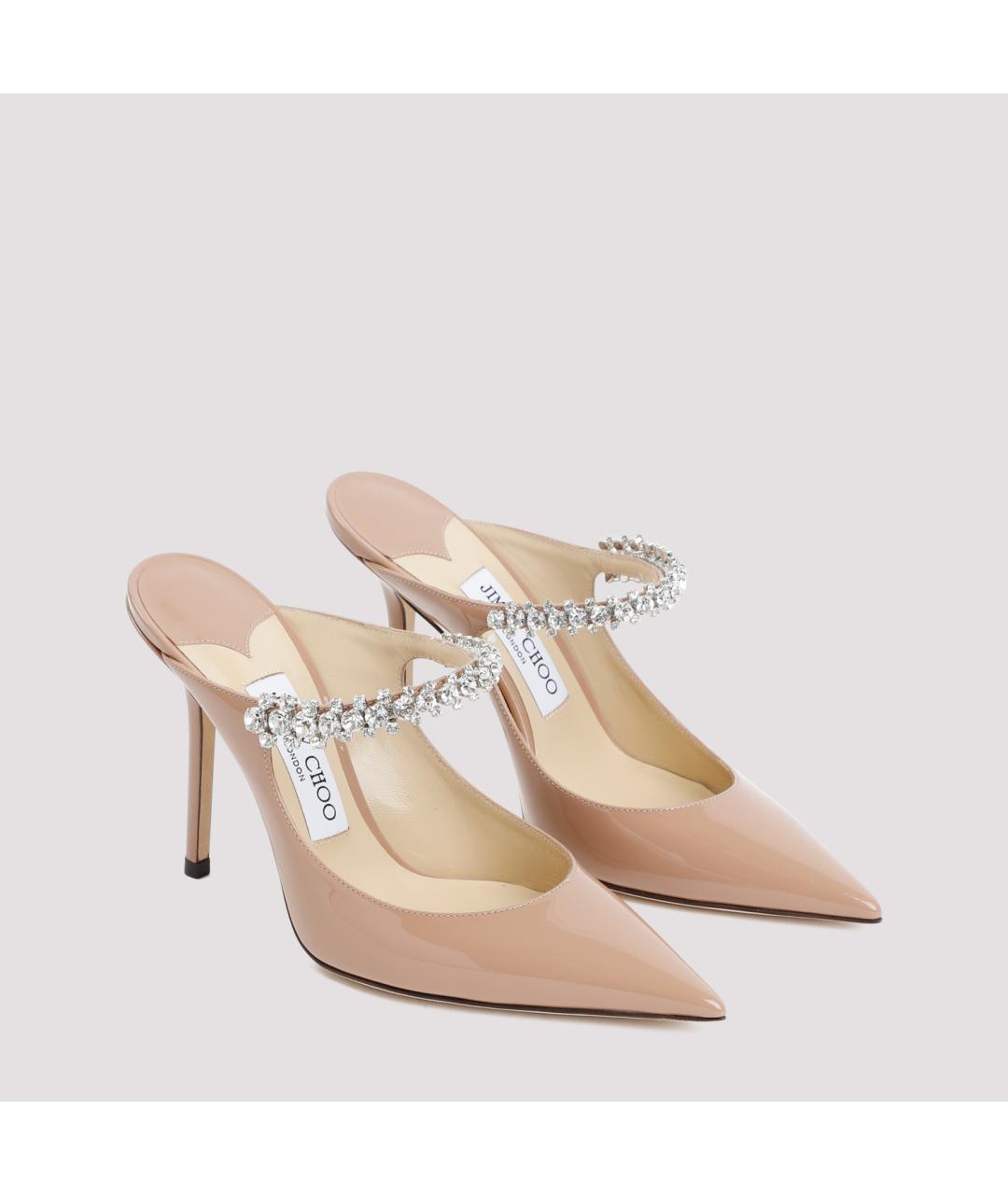 JIMMY CHOO Розовые кожаные мюли, фото 5