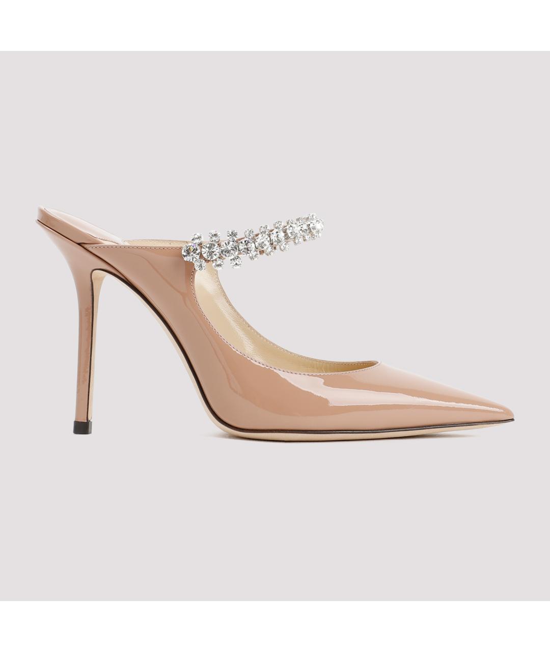 JIMMY CHOO Розовые кожаные мюли, фото 3