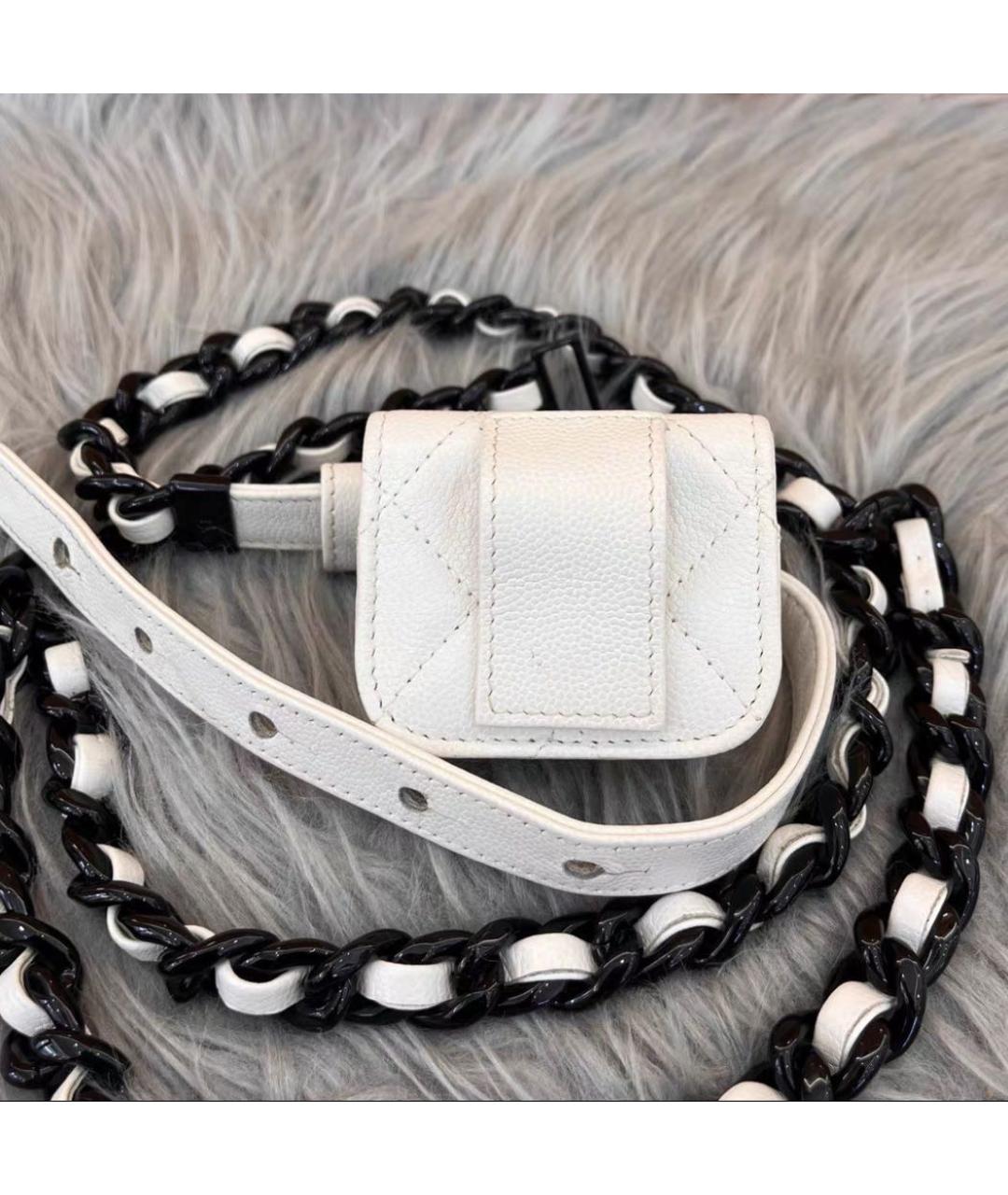 CHANEL Белая поясная сумка, фото 6