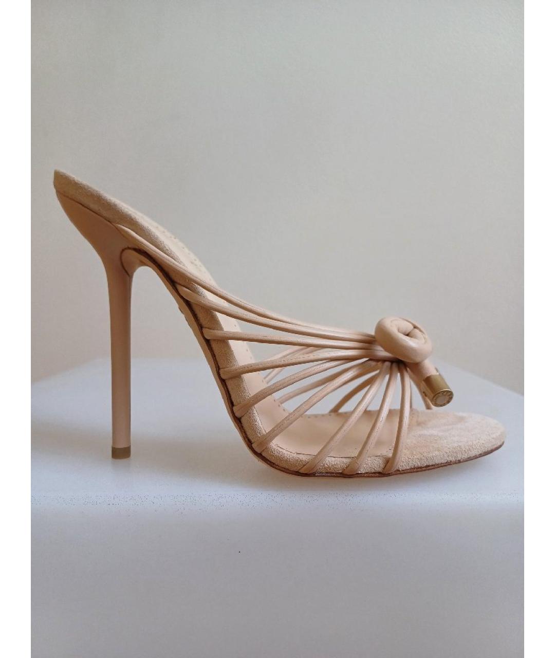 BALLY Бежевые кожаные сабо, фото 8
