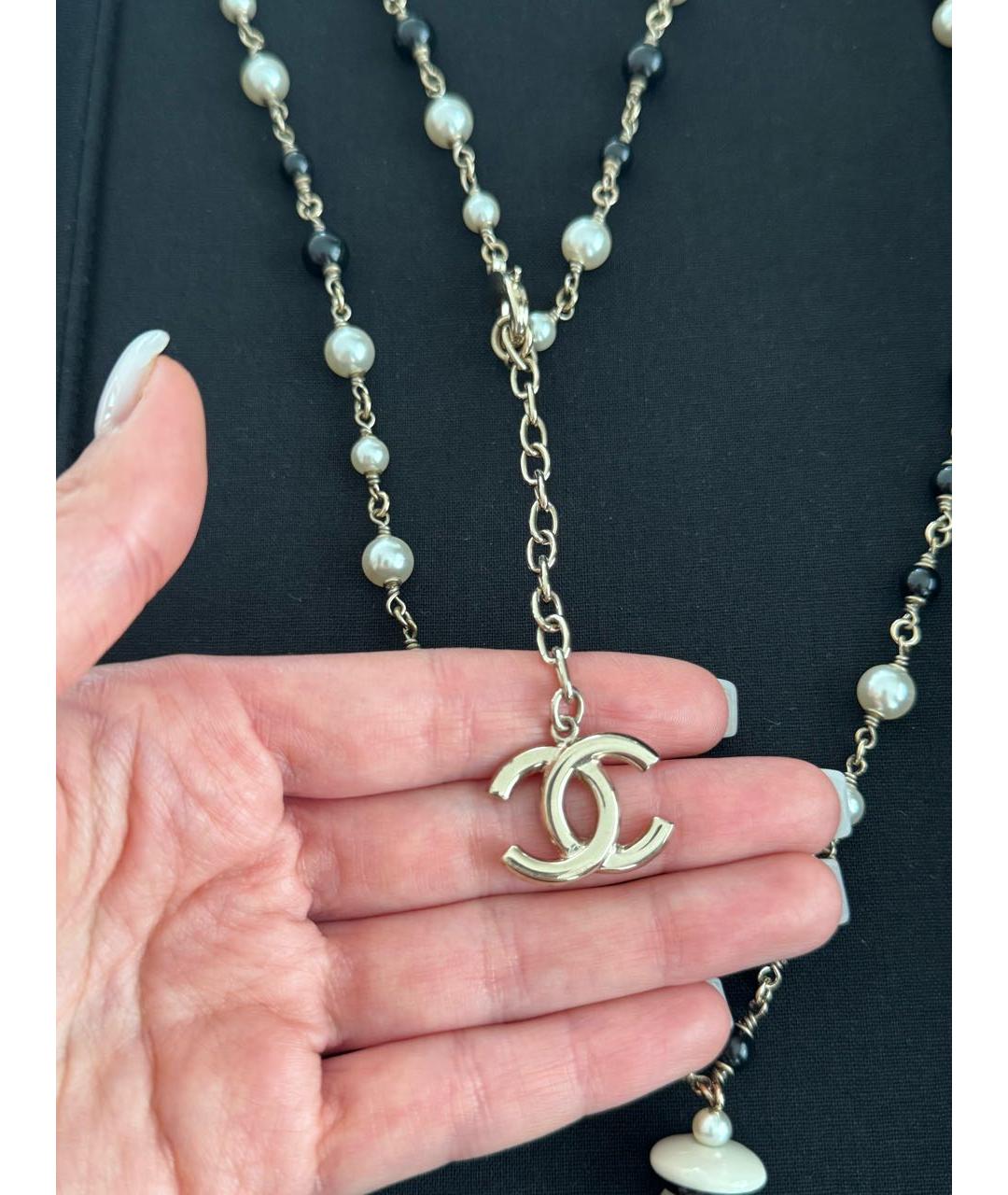 CHANEL Черное жемчужное колье, фото 3