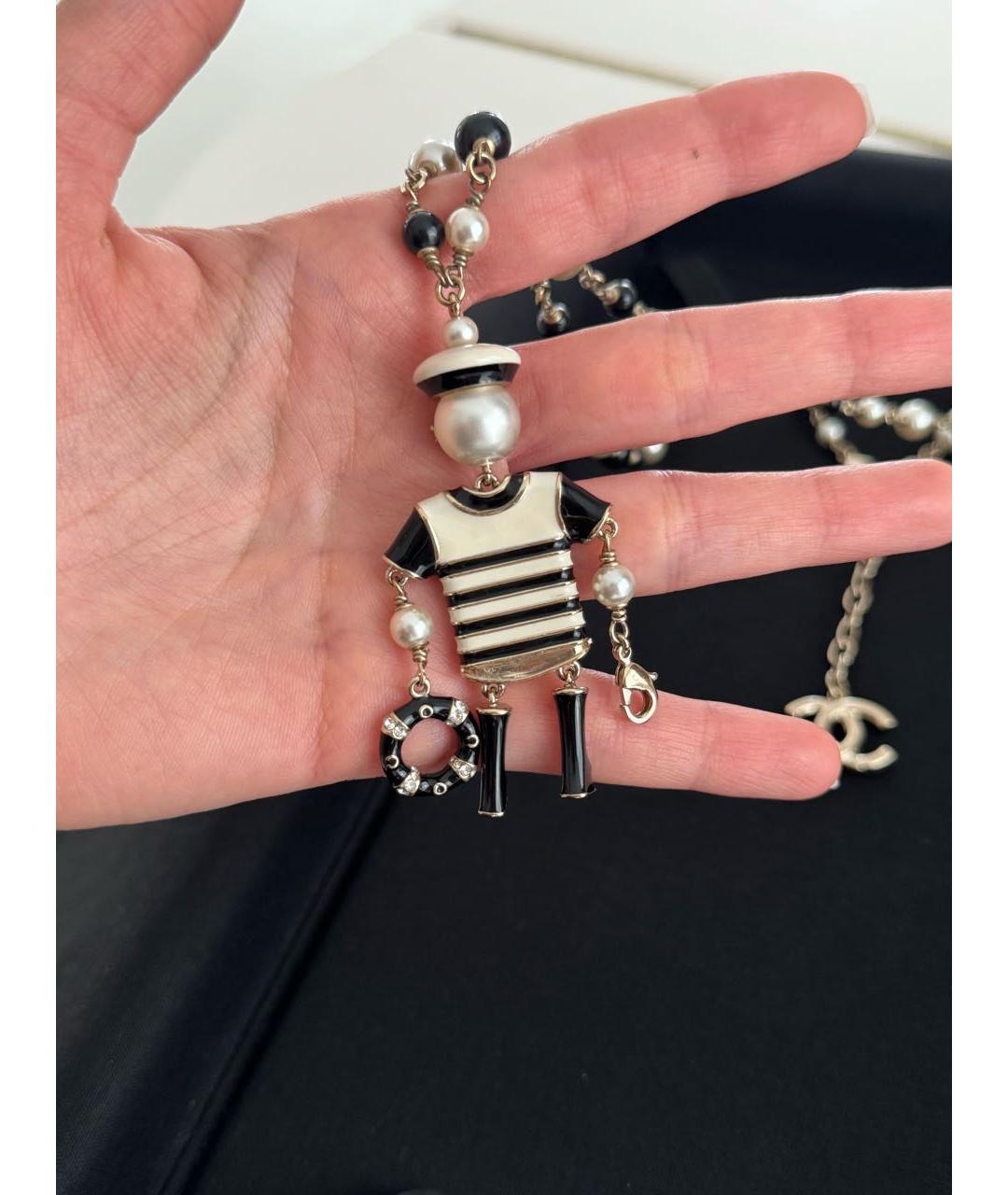 CHANEL Черное жемчужное колье, фото 4