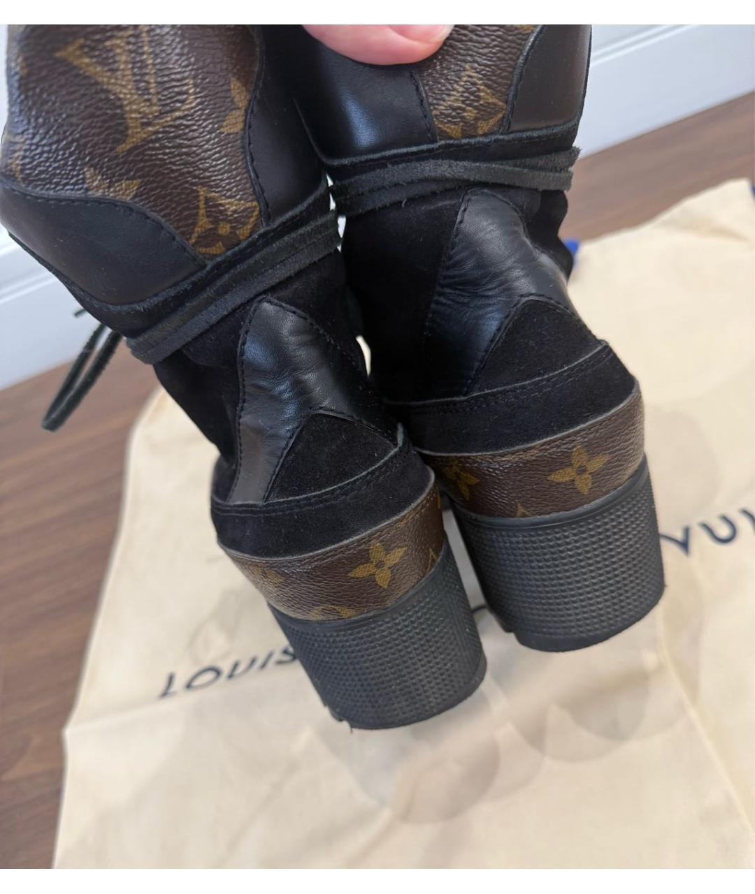 LOUIS VUITTON Черные кожаные ботинки, фото 6