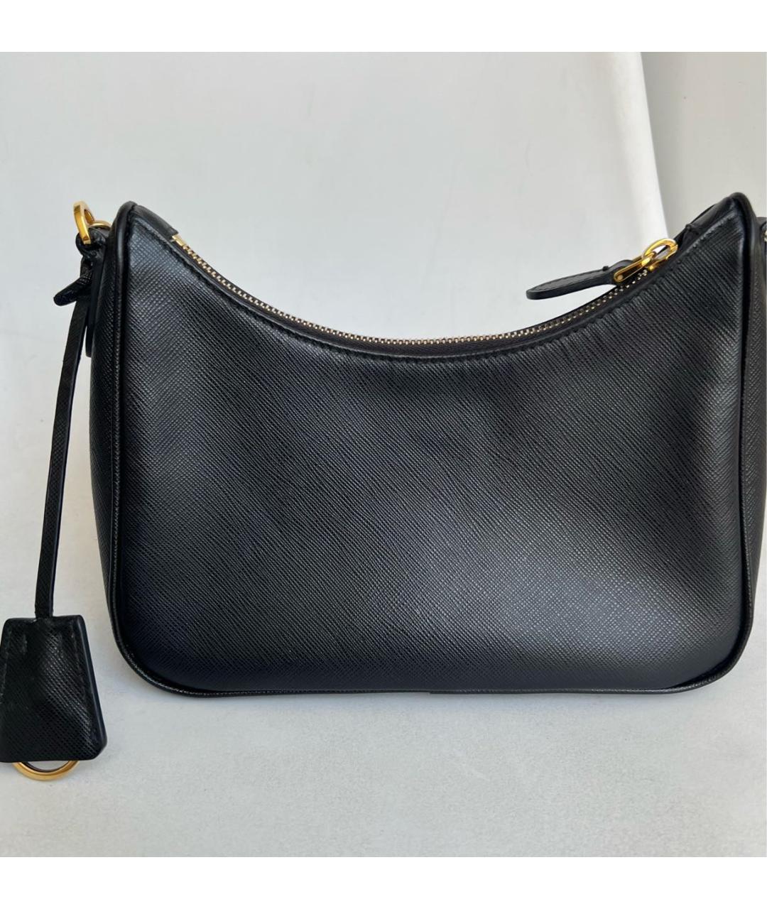 PRADA Черная кожаная сумка через плечо, фото 7