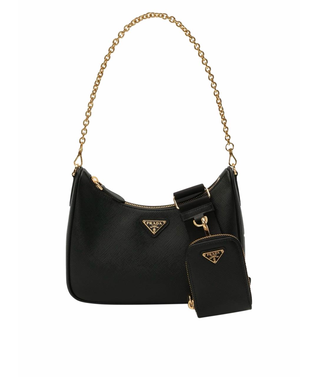 PRADA Черная кожаная сумка через плечо, фото 1