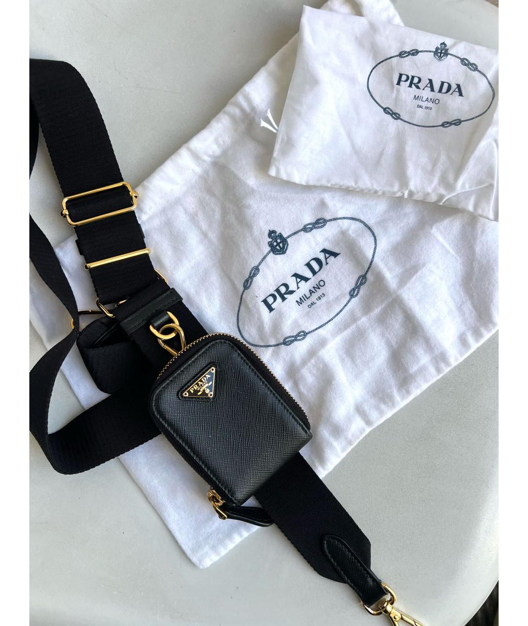 PRADA Черная кожаная сумка через плечо, фото 6