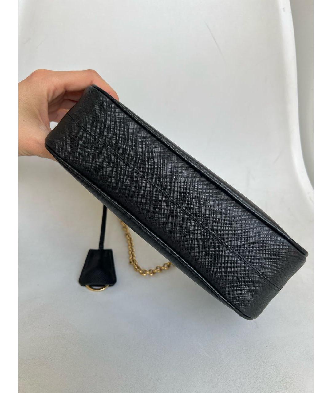 PRADA Черная кожаная сумка через плечо, фото 4