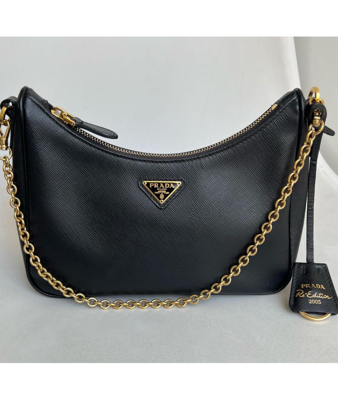 PRADA Черная кожаная сумка через плечо, фото 2