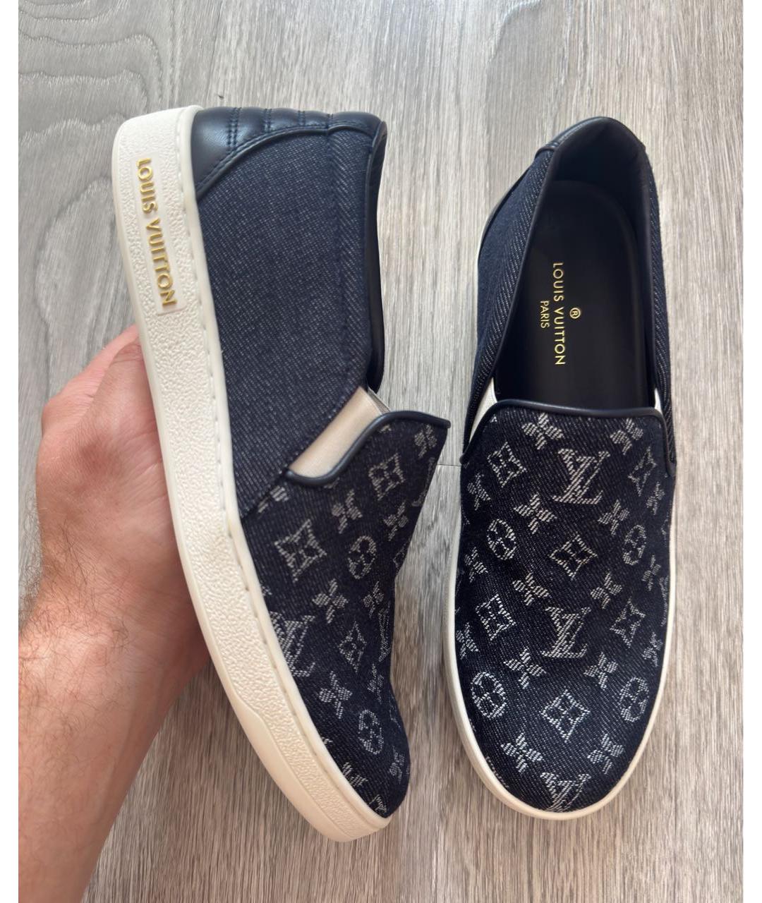 LOUIS VUITTON Темно-синие слипоны, фото 9