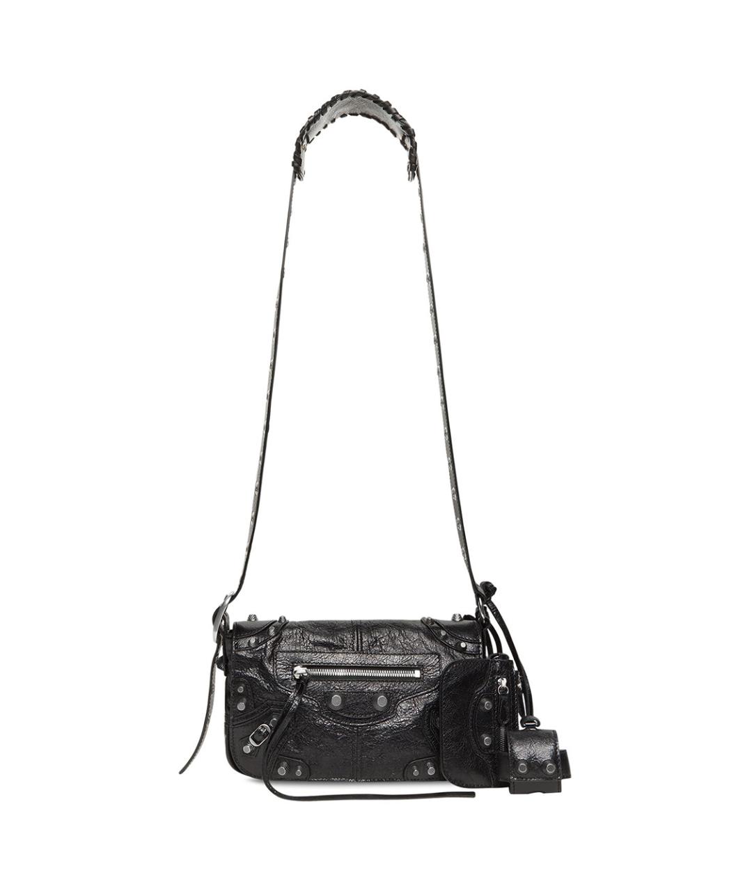 BALENCIAGA Черная кожаная сумка на плечо, фото 1