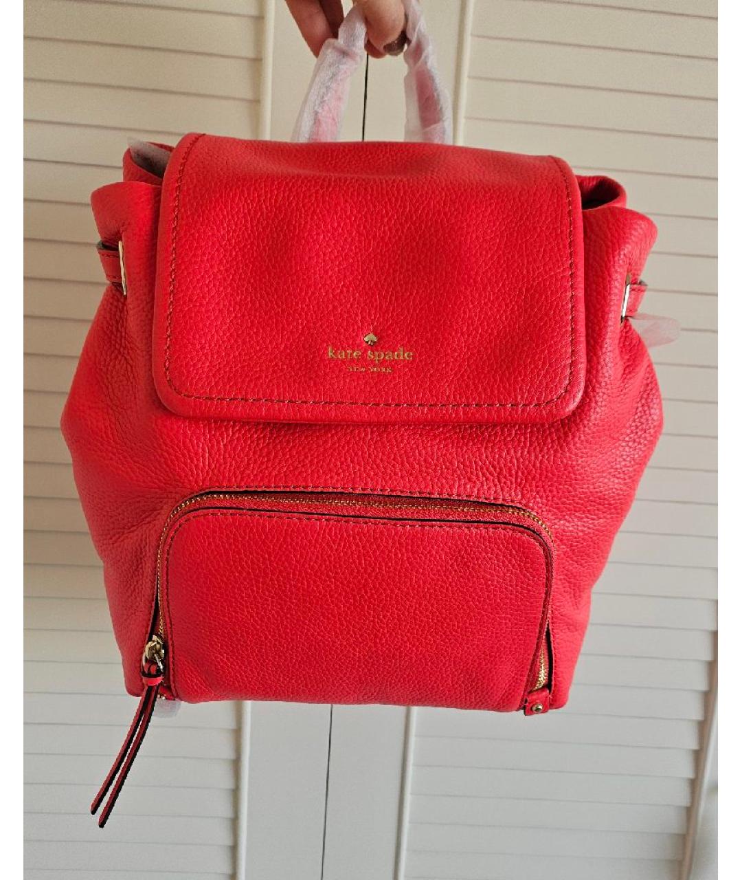 KATE SPADE Коралловый кожаный рюкзак, фото 5