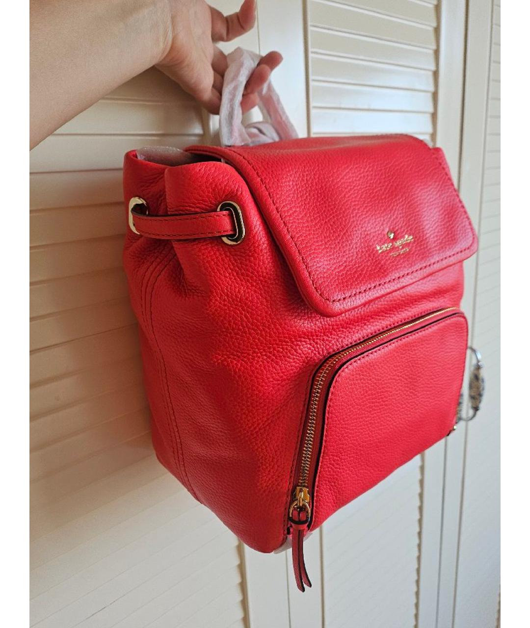 KATE SPADE Коралловый кожаный рюкзак, фото 2
