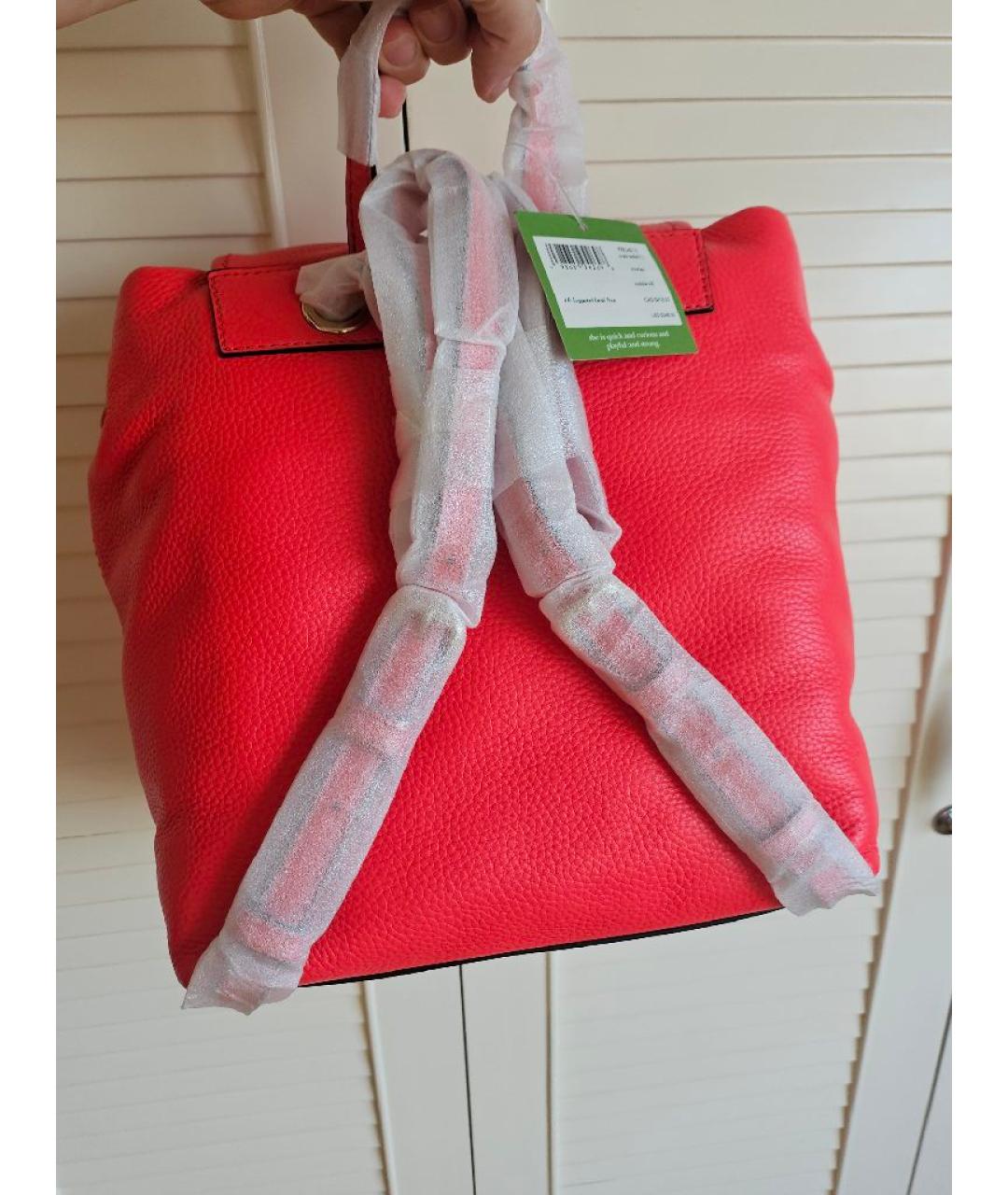 KATE SPADE Коралловый кожаный рюкзак, фото 3