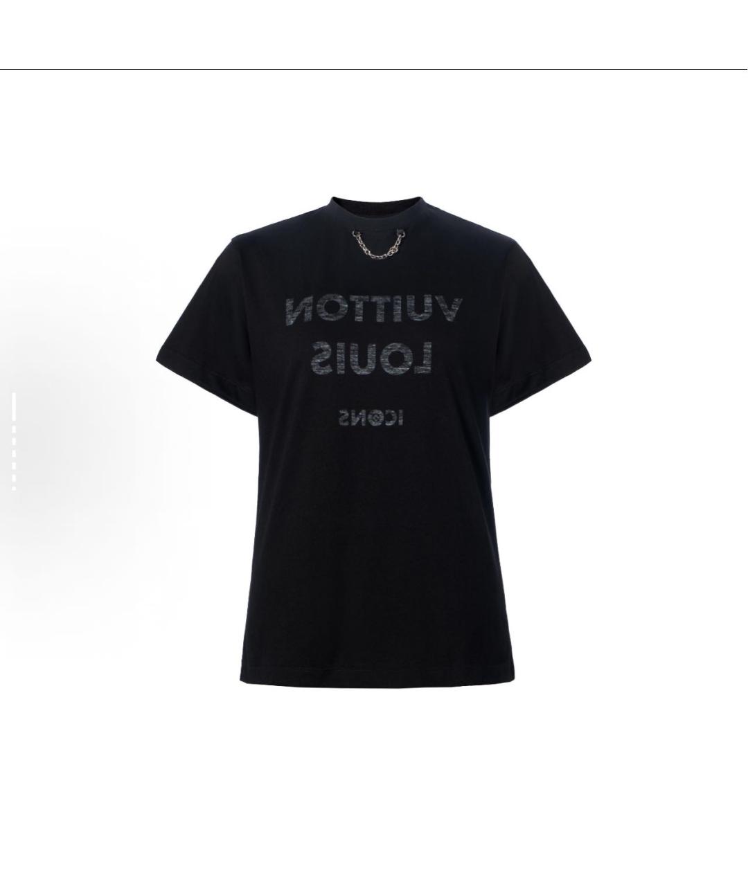 LOUIS VUITTON Черная хлопковая футболка, фото 4