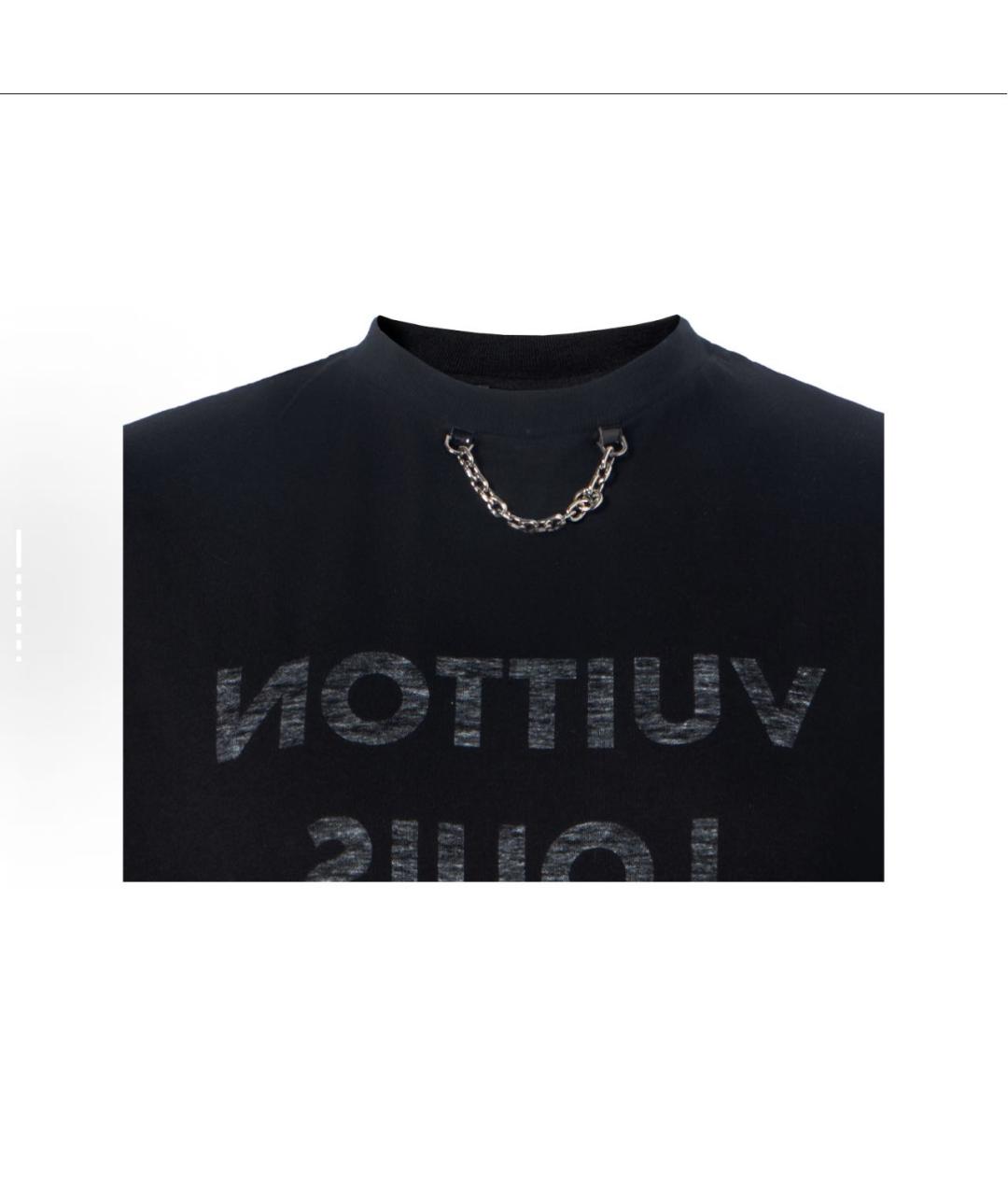 LOUIS VUITTON Черная хлопковая футболка, фото 3