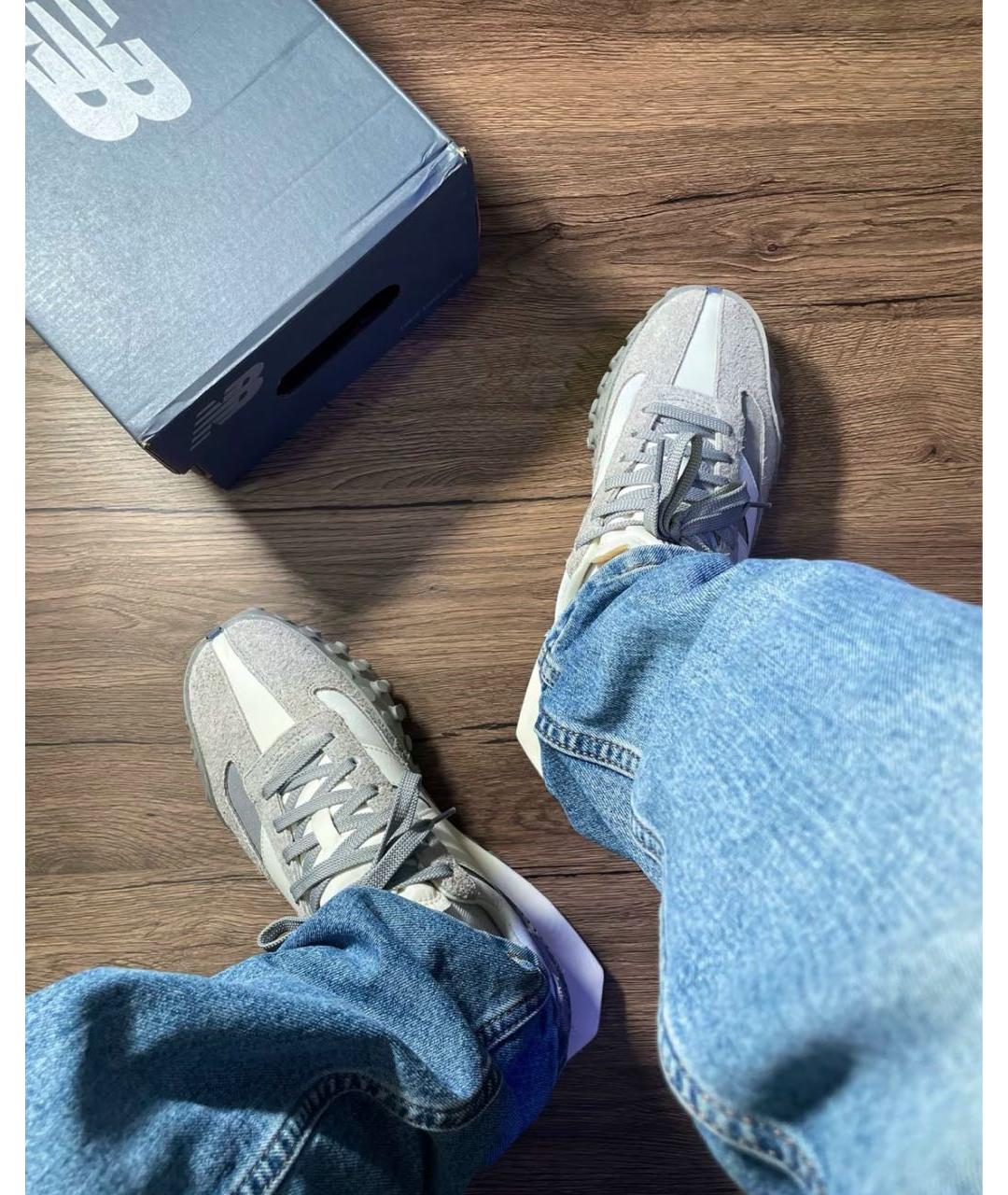 NEW BALANCE Серые замшевые низкие кроссовки / кеды, фото 5