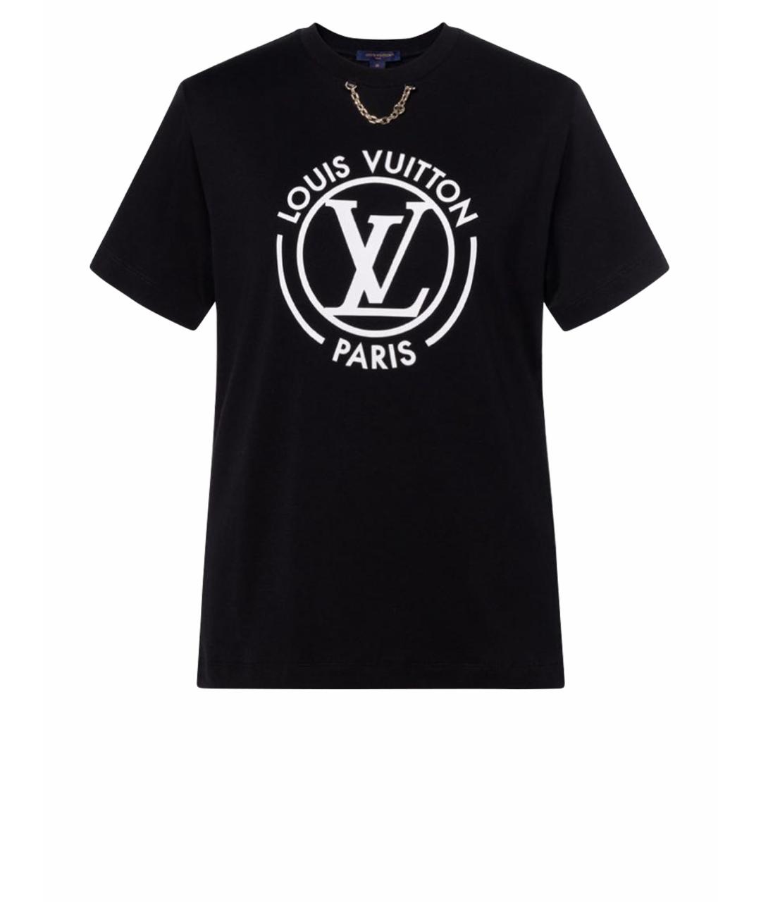 LOUIS VUITTON Черная хлопковая футболка, фото 1
