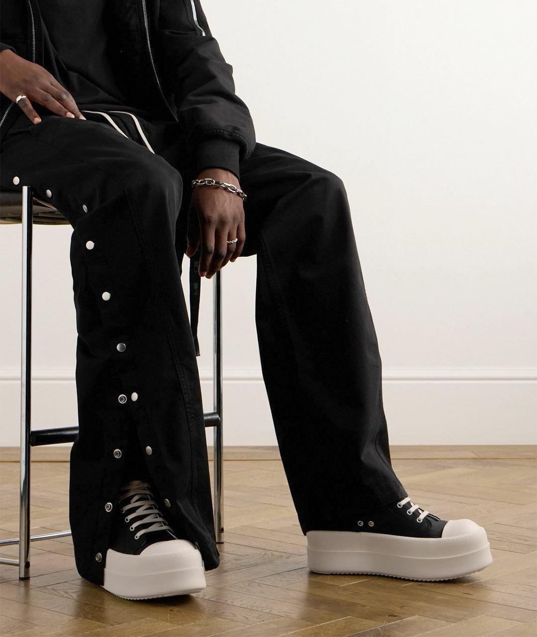 RICK OWENS Черные текстильные кеды, фото 7