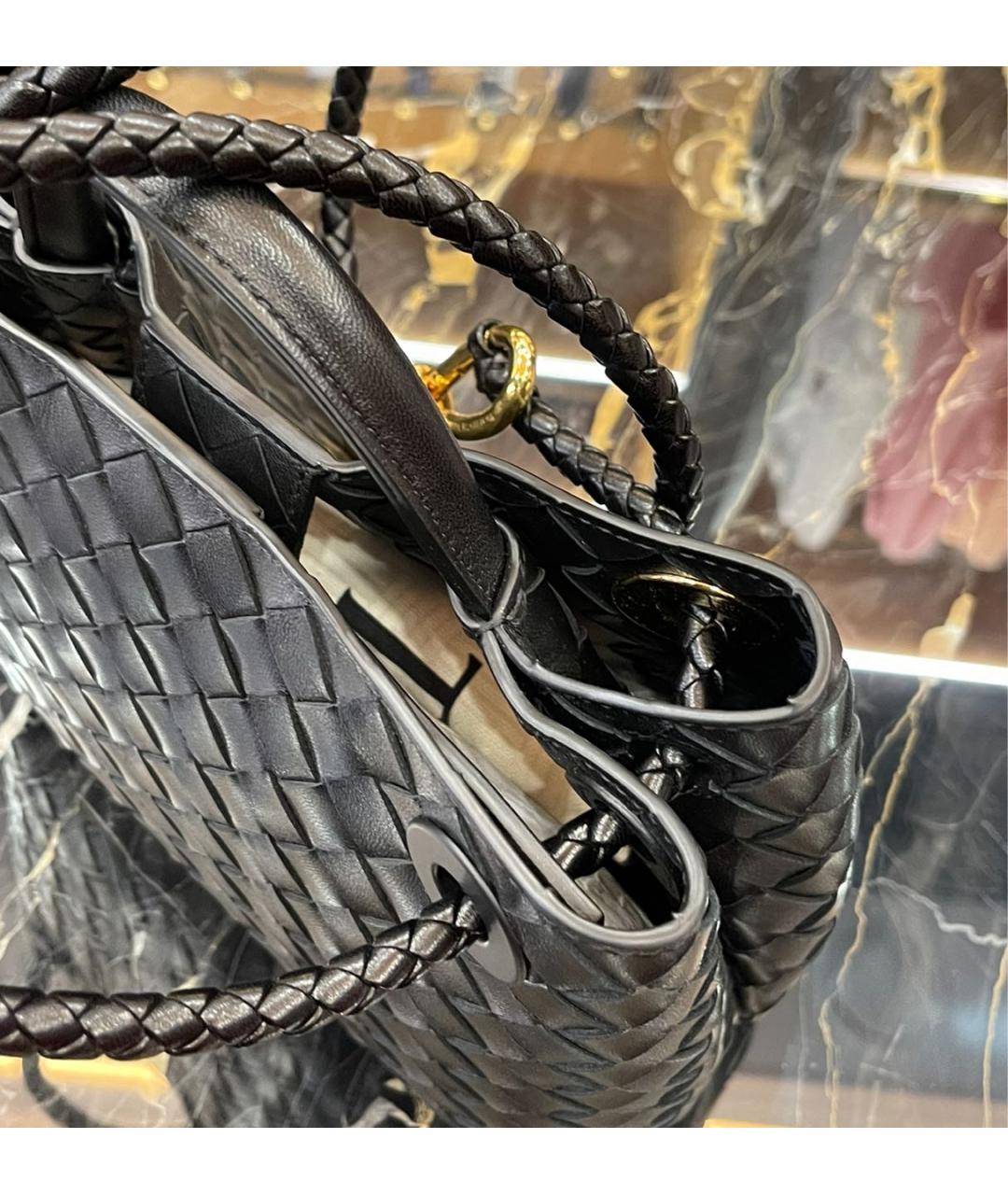 BOTTEGA VENETA Черная кожаная сумка тоут, фото 6