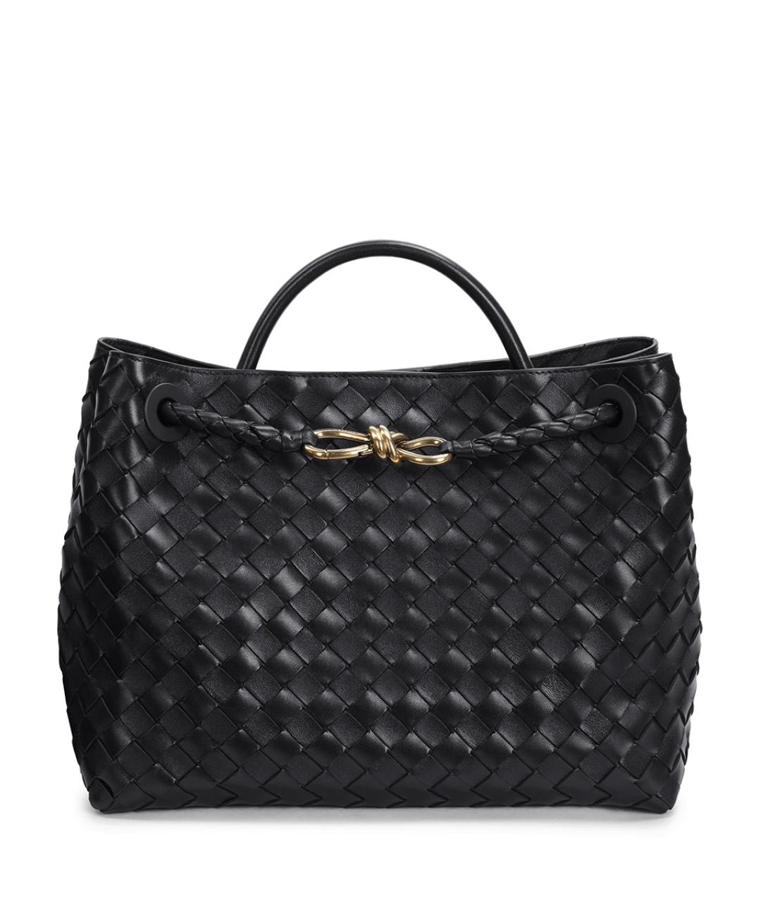 BOTTEGA VENETA Черная кожаная сумка тоут, фото 1