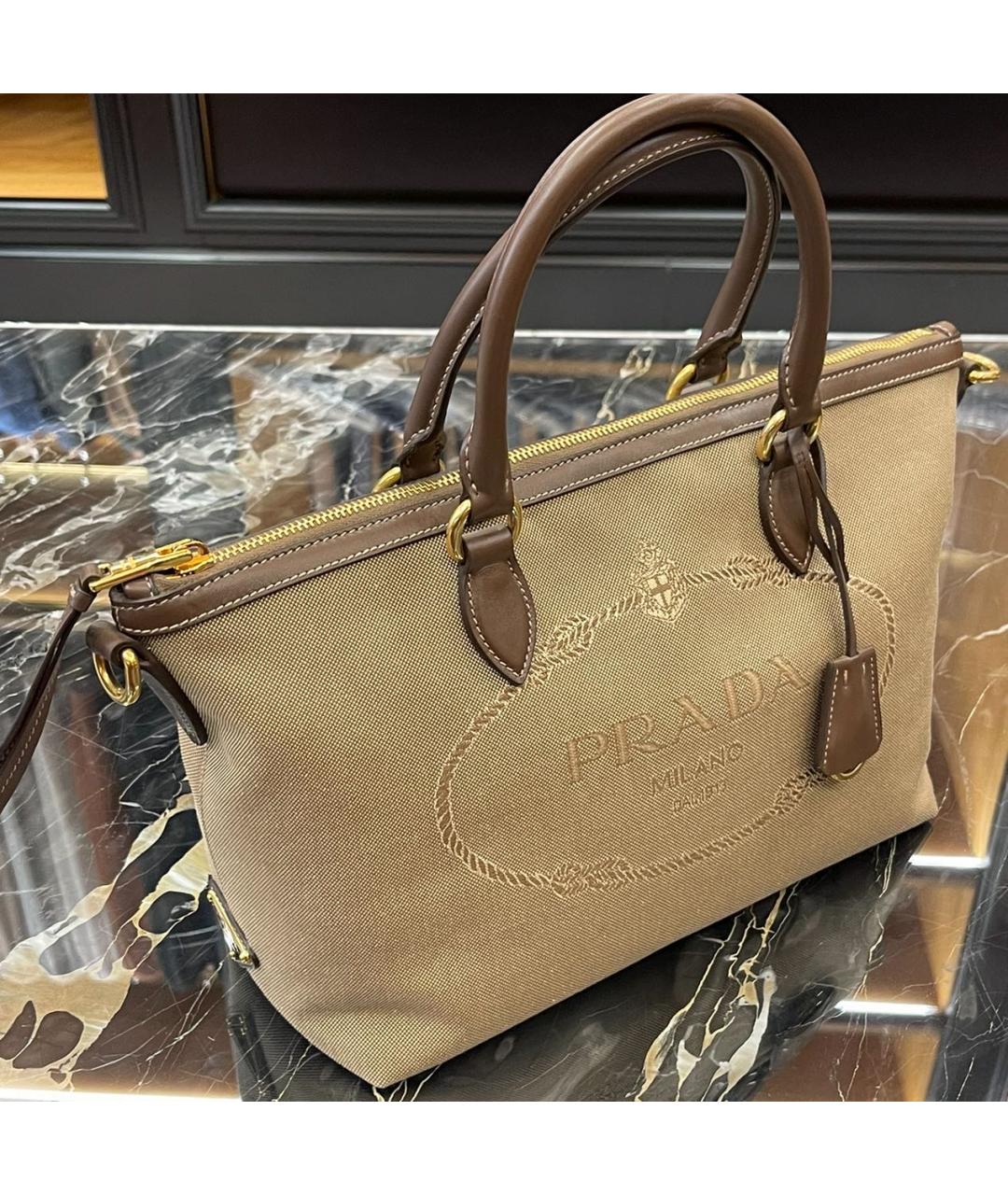 PRADA Бежевая сумка тоут, фото 3
