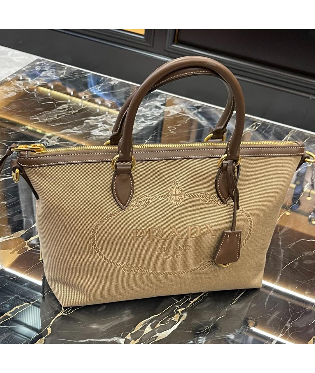 PRADA Бежевая сумка тоут, фото 4