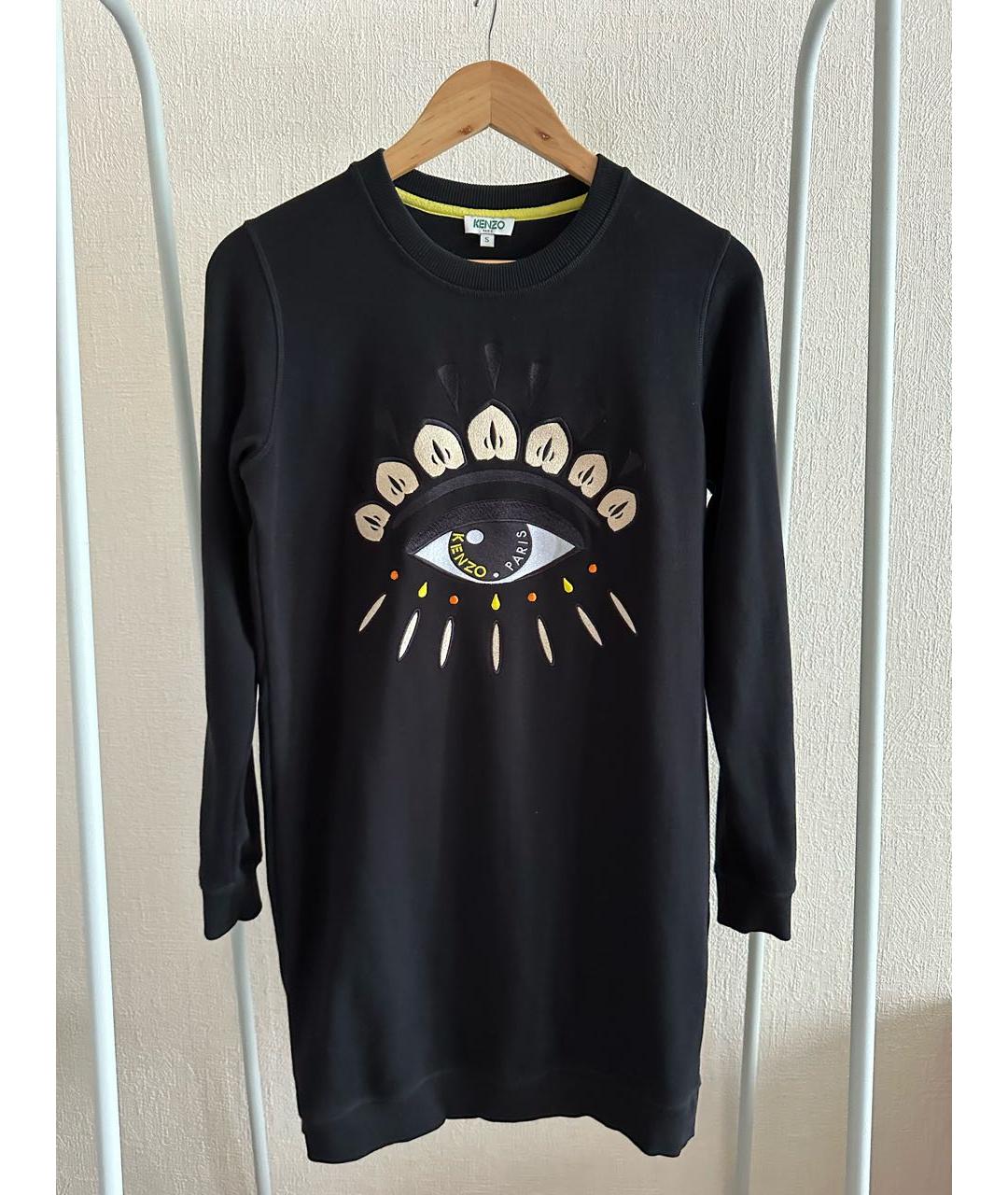 KENZO Черное хлопковое повседневное платье, фото 5