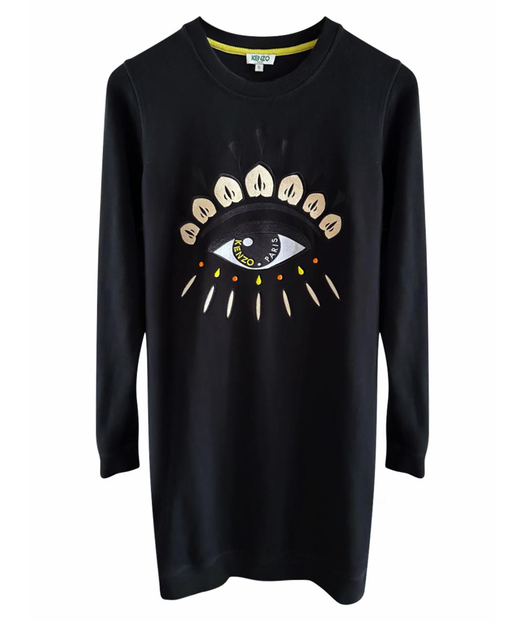 KENZO Черное хлопковое повседневное платье, фото 1