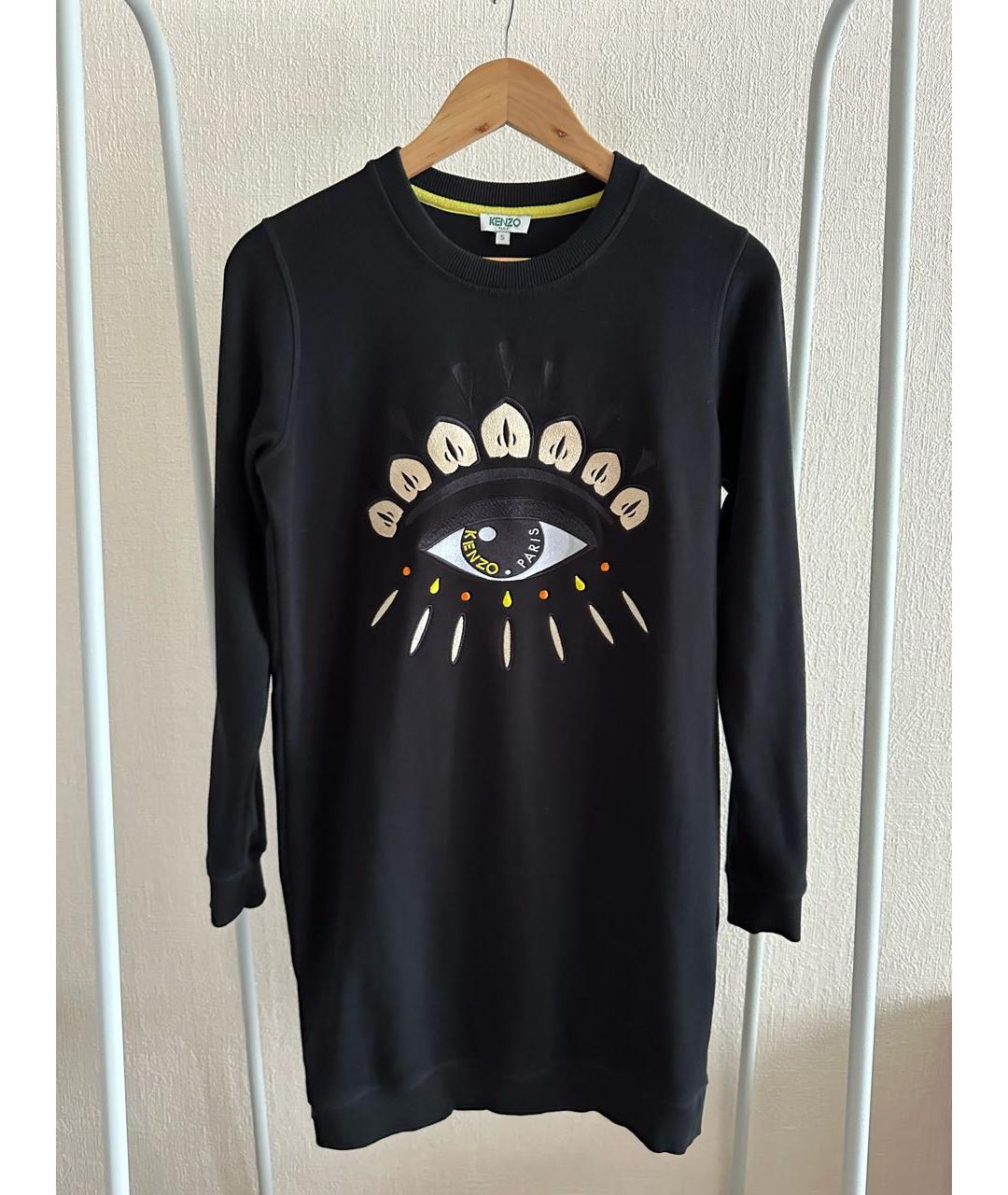 KENZO Черное хлопковое повседневное платье, фото 6