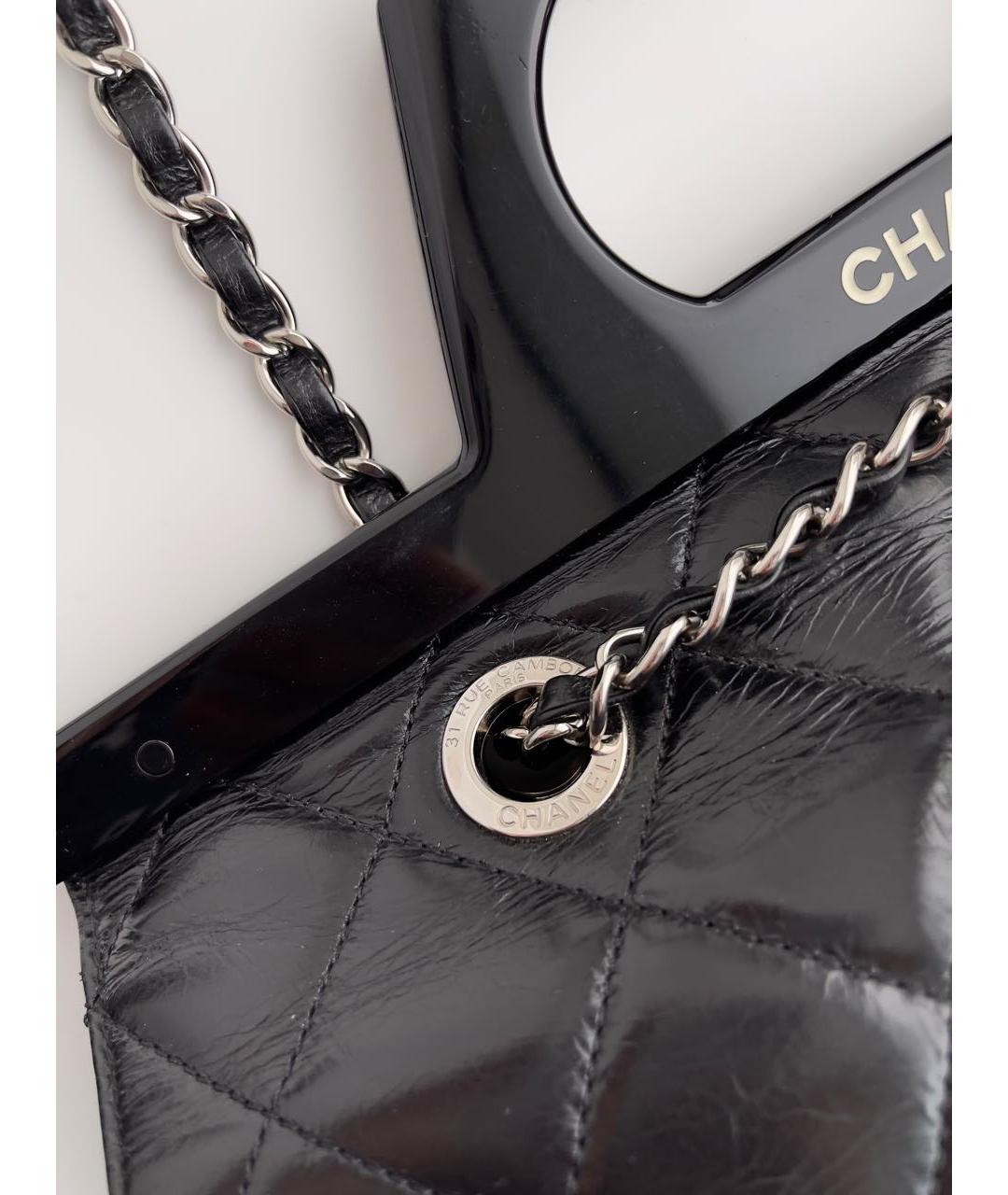 CHANEL Черная кожаная сумка тоут, фото 8