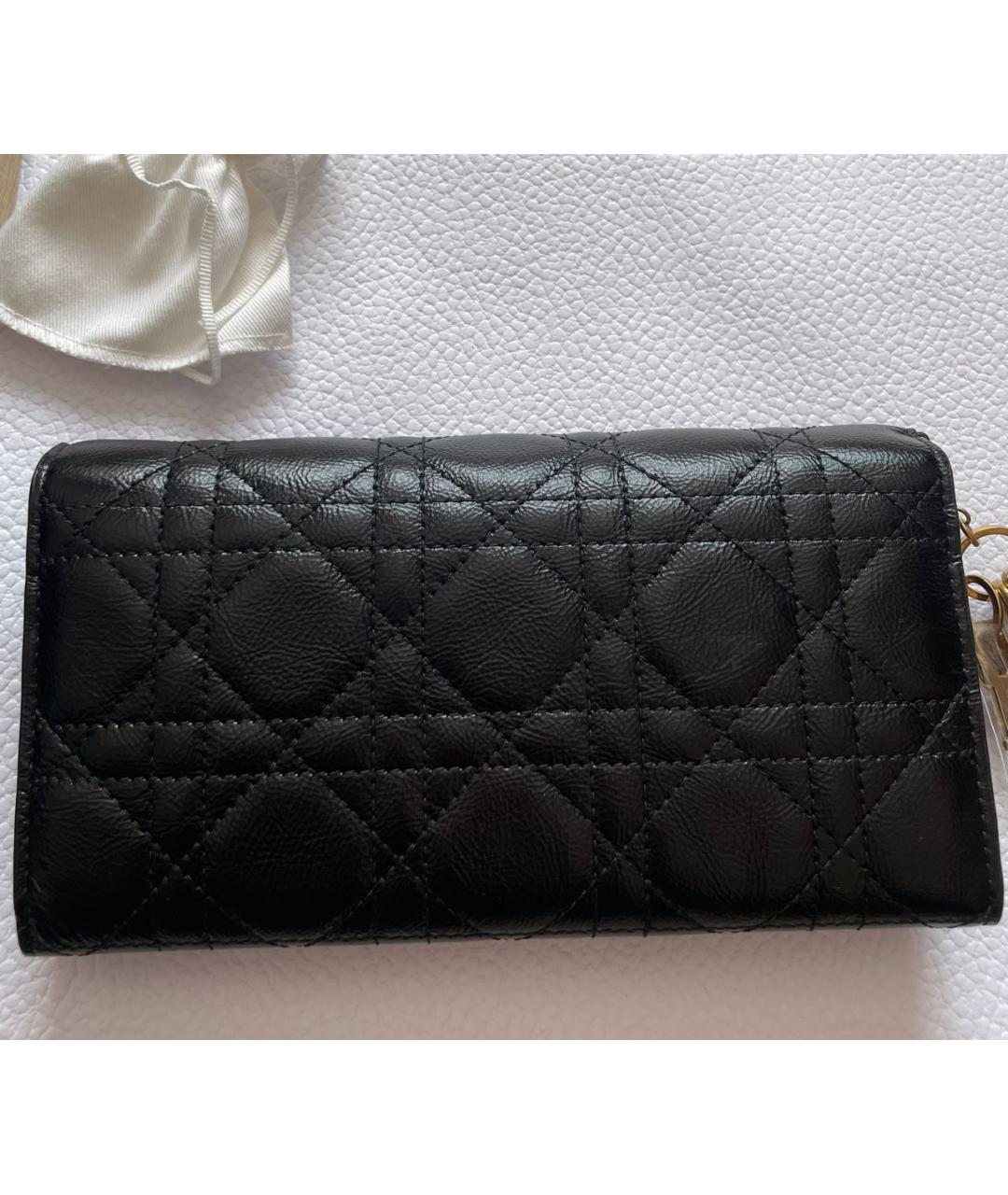CHRISTIAN DIOR Черный кожаный кошелек, фото 4