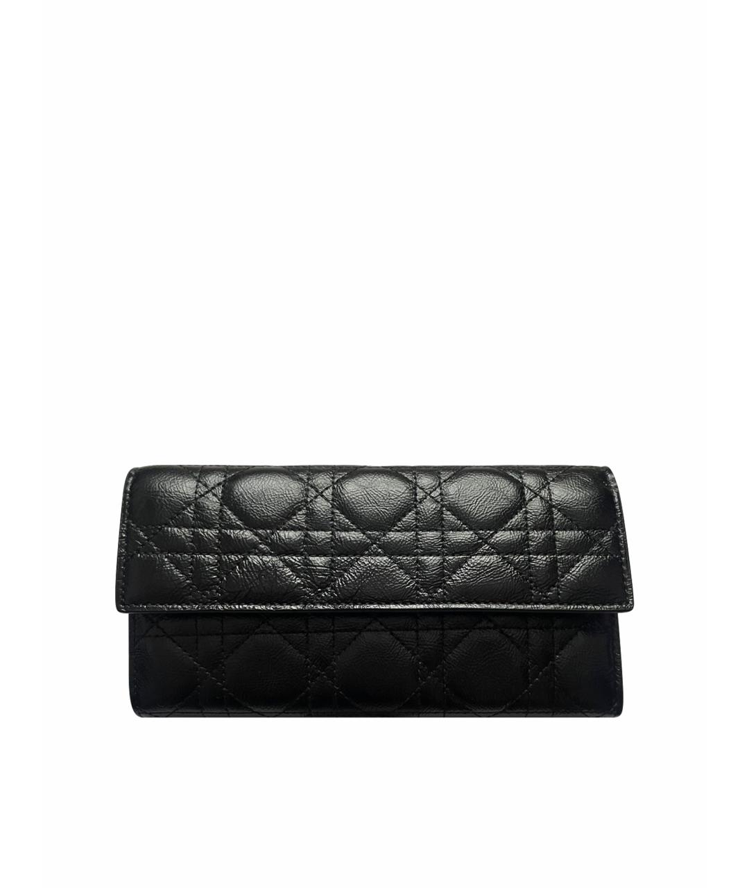 CHRISTIAN DIOR Черный кожаный кошелек, фото 1