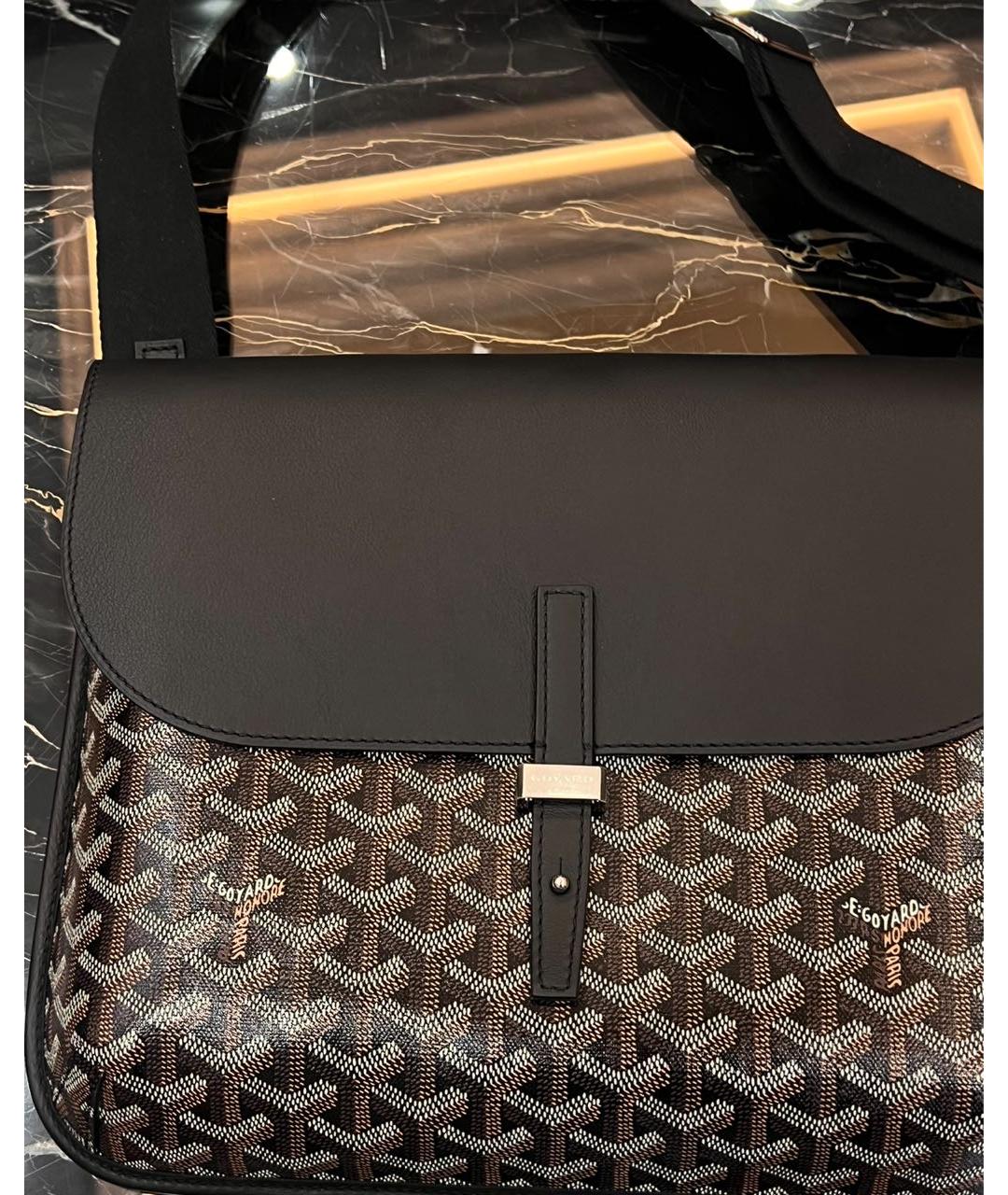 GOYARD Черная кожаная сумка на плечо, фото 3