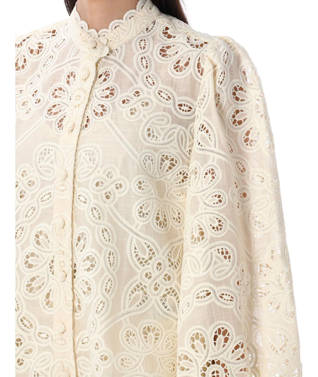 ZIMMERMANN Бежевая полиэстеровая рубашка, фото 4
