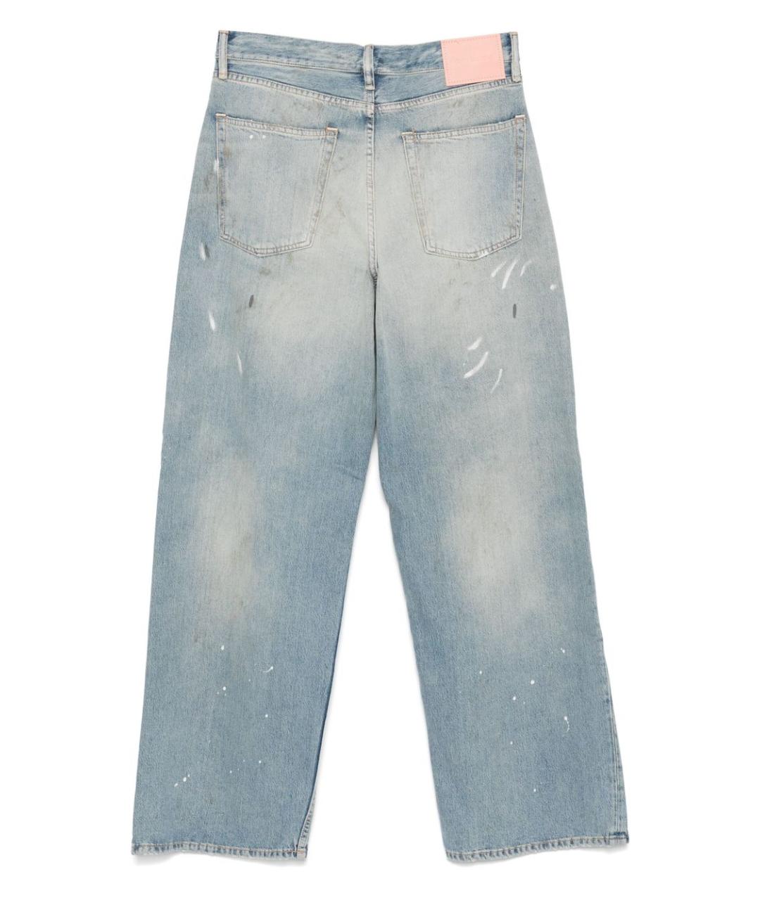 ACNE STUDIOS Голубые хлопковые прямые джинсы, фото 2